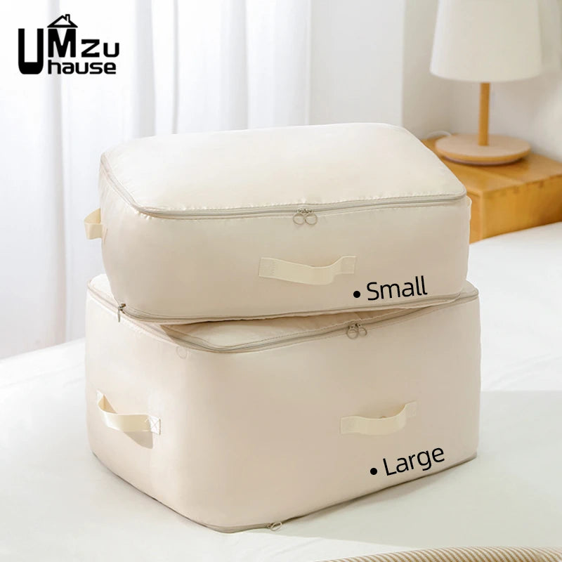 Double Zipper Compression Bag Comforter Clothes Bedding Storage Closet Case Travel Wardrobe Duvet Space Saver Home Big Organizer