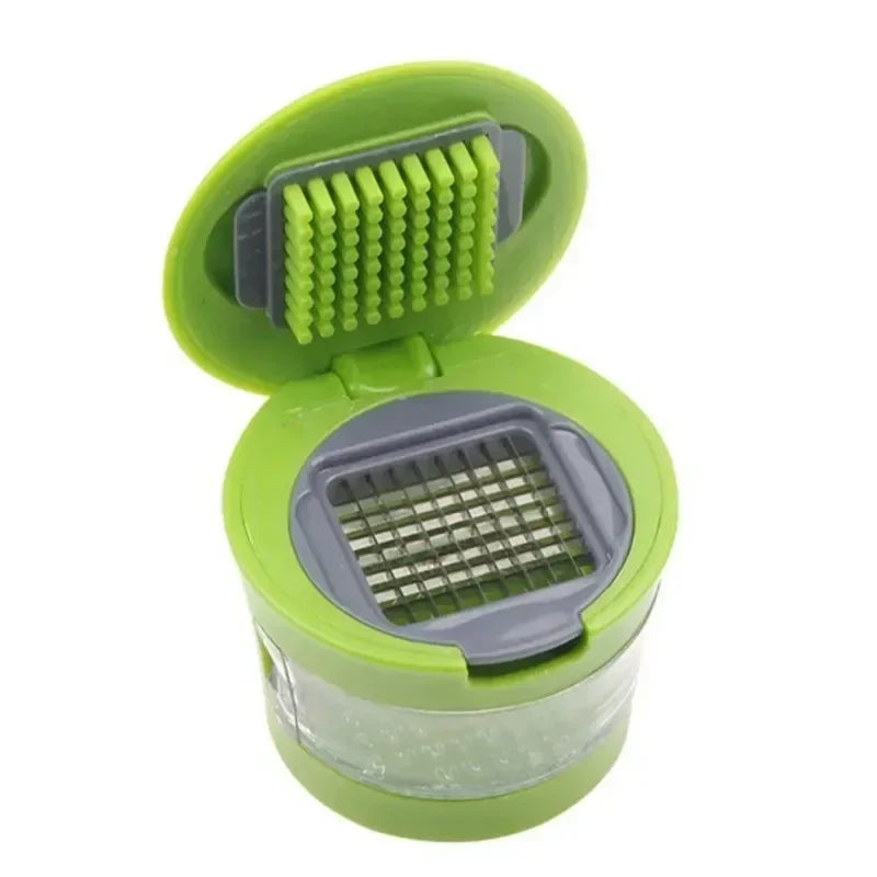 1Pcs Multifunction Plastic Garlic Press Presser Crusher Slicer Grater Dicing Slicing and Storage Kitchen Vegetable Tool