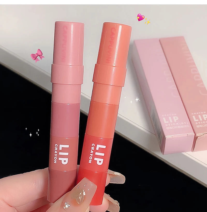 4pc/set Lipstick Korean Girl Group Crayon Lipstick Long Lasting Matte Lip Makeup Tint Easy To Color Sexy Waterproof Lipgross