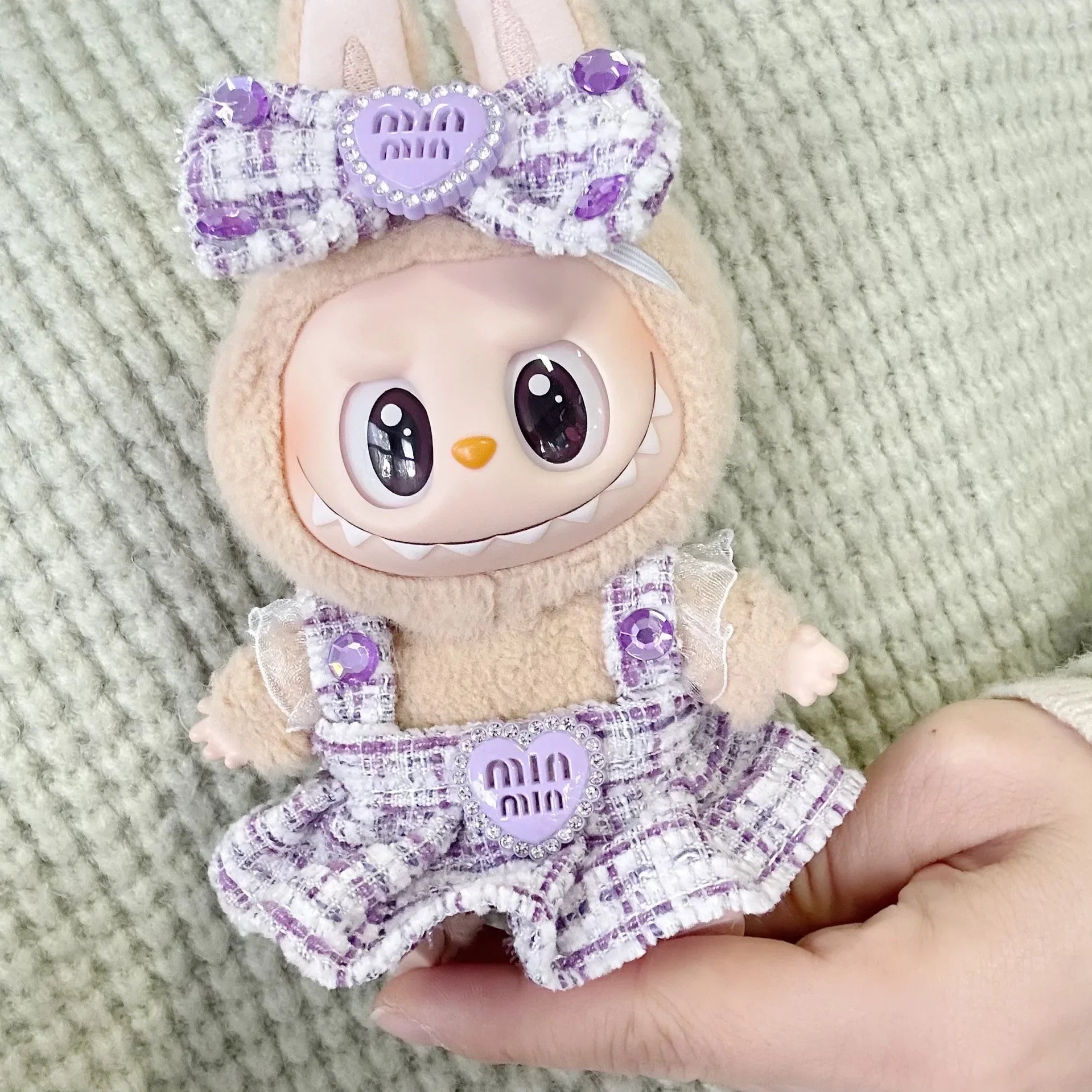 Cute Labubu Doll Outfit Accessories Classic Dress Set for 17CM V2 Mini Dolls Clothing Girl Kid Gift Labubu clothes luxury