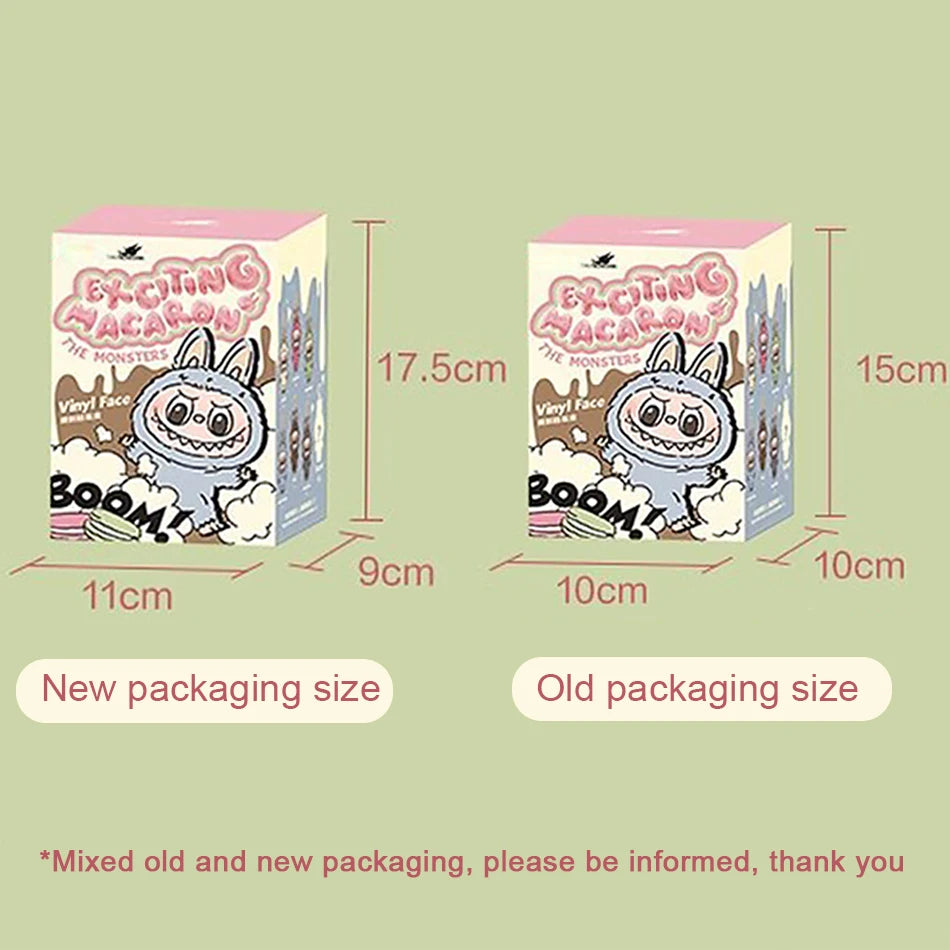 Labbubu Plush Doll Macaroon Action Anime Figure Doll Hobbies Pendant Ornament Cute Mysterious Box Pvc Kid Festival Surprise Gift