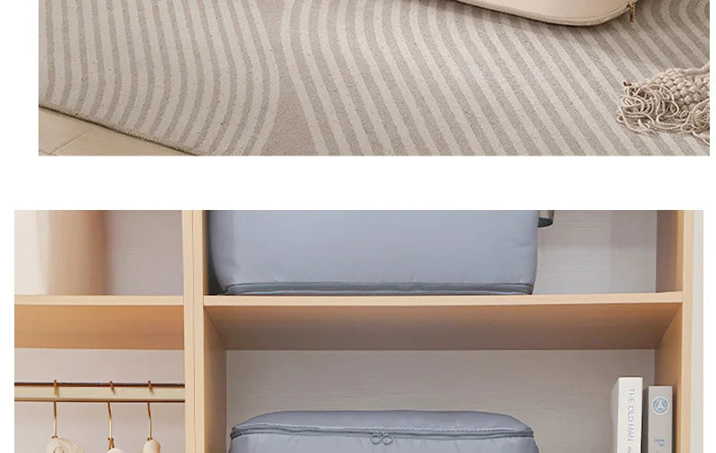 Double Zipper Compression Bag Comforter Clothes Bedding Storage Closet Case Travel Wardrobe Duvet Space Saver Home Big Organizer