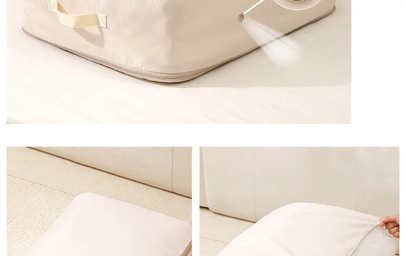 Double Zipper Compression Bag Comforter Clothes Bedding Storage Closet Case Travel Wardrobe Duvet Space Saver Home Big Organizer