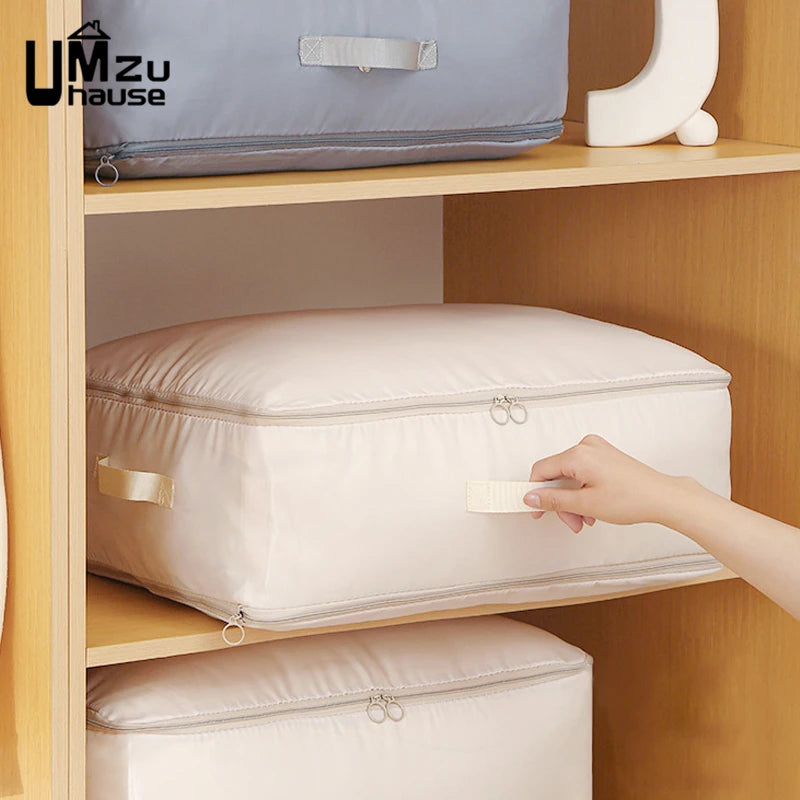 Double Zipper Compression Bag Comforter Clothes Bedding Storage Closet Case Travel Wardrobe Duvet Space Saver Home Big Organizer