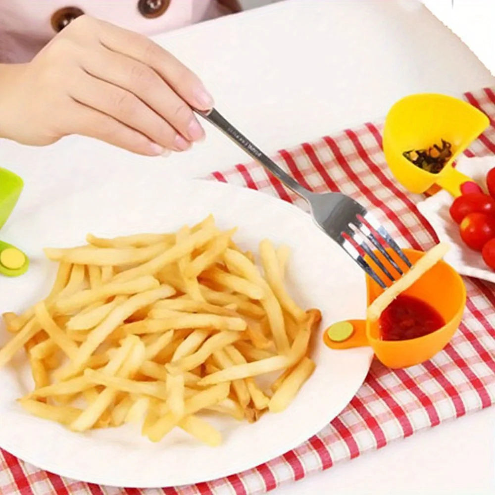 4pcs Plastic Dip Clip Bowl Set, Colorful, Durable PP, Ideal for Chips, Sauces & Veggies, Perfect for Outdoor Leisure
