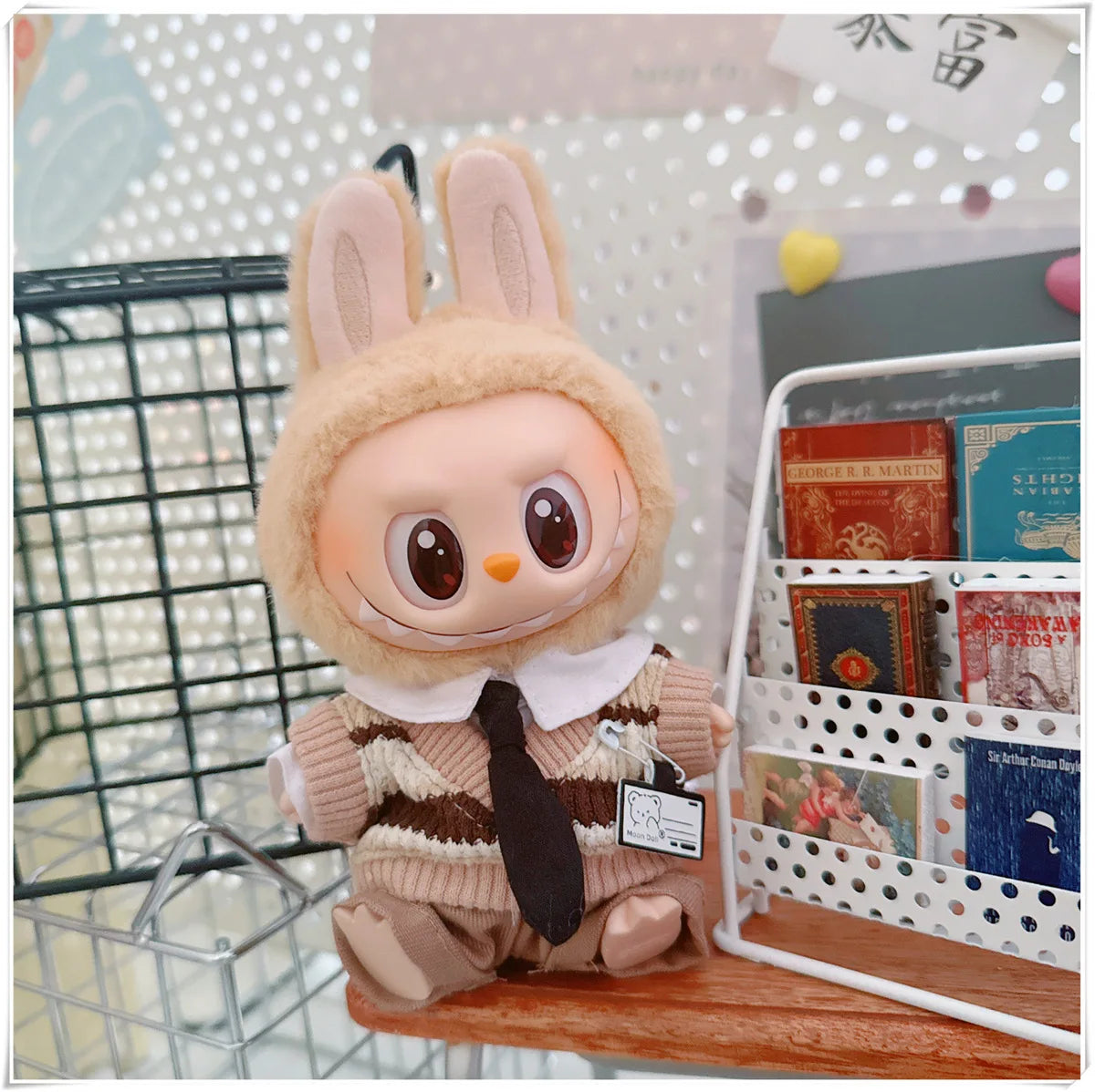 For 17cm Labubus Mini Doll Clothes Outfit Hat Clothes Shoes Glasses Labubu II Doll Accessories Cultivate Sitting Party Game Toys