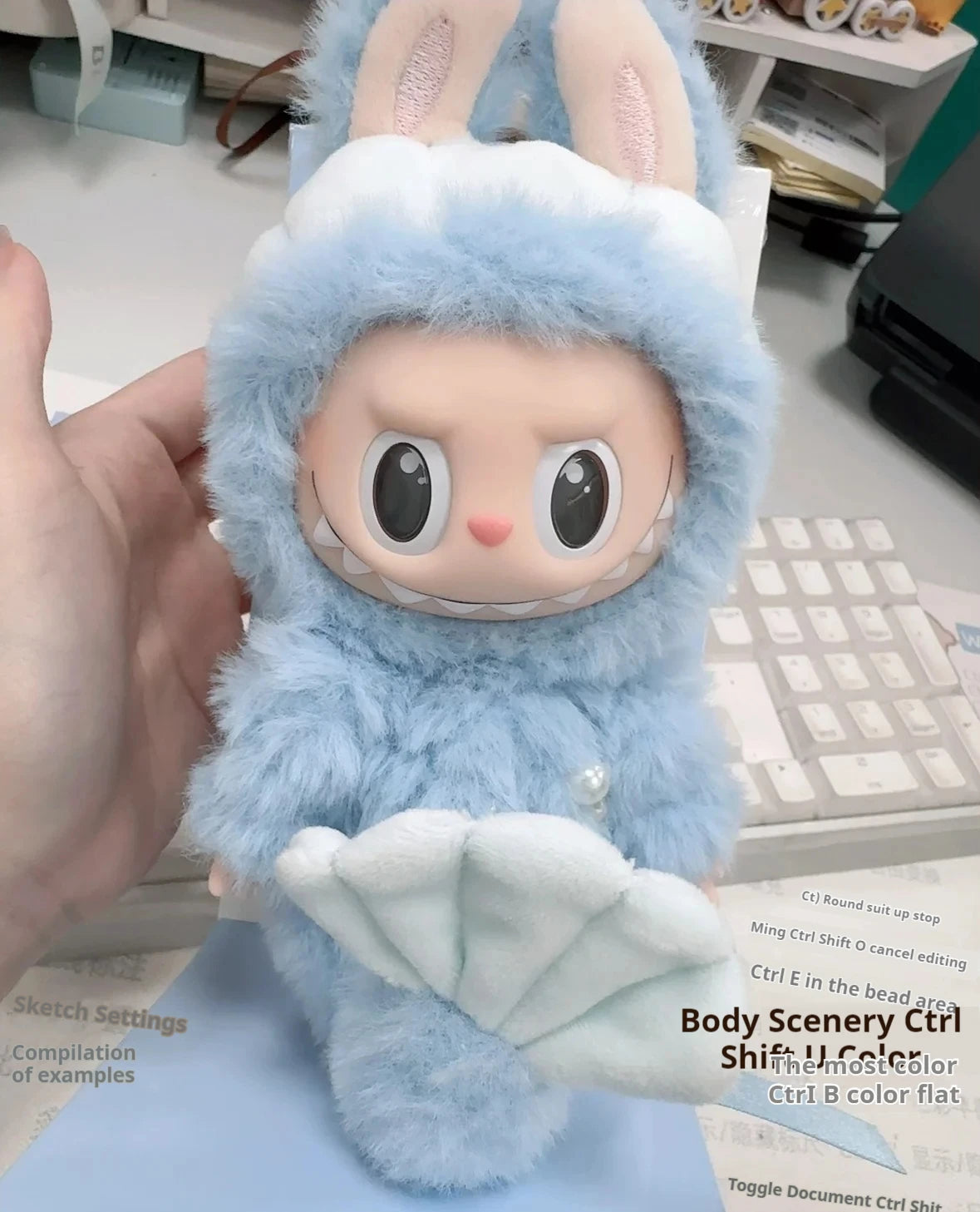 Labubu Keychain Lububu Keyring Labubu Merlion Pendant Mermaid Labubu Children Toy Christmas Gift High Quality Replica Version