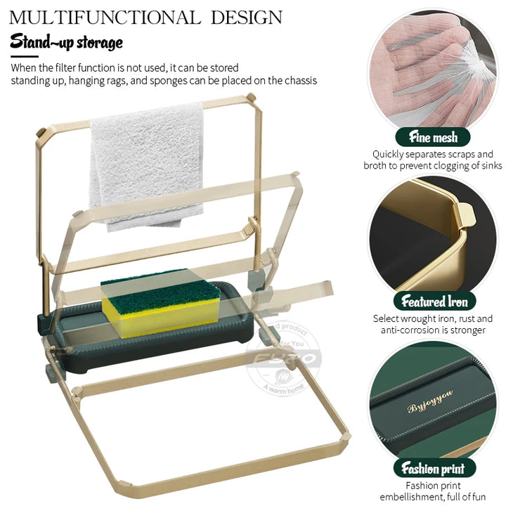 Kitchen filter rack Kitchen sink water tank folding water sink filter bag garbage storage frame disposable garbage bag water bag