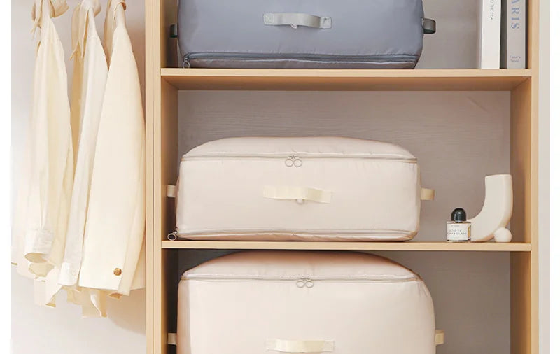 Double Zipper Compression Bag Comforter Clothes Bedding Storage Closet Case Travel Wardrobe Duvet Space Saver Home Big Organizer