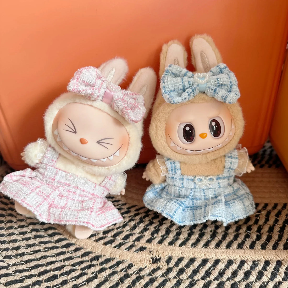Cute Labubu Doll Outfit Accessories Classic Dress Set for 17CM V2 Mini Dolls Clothing Girl Kid Gift Labubu clothes luxury