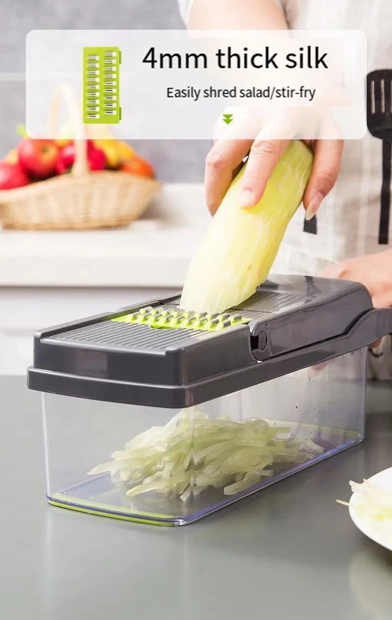 Household multi-function chopper slicing, shredding and dicing fast chopper 14/16-piece set chopper is suitable for the kitchen