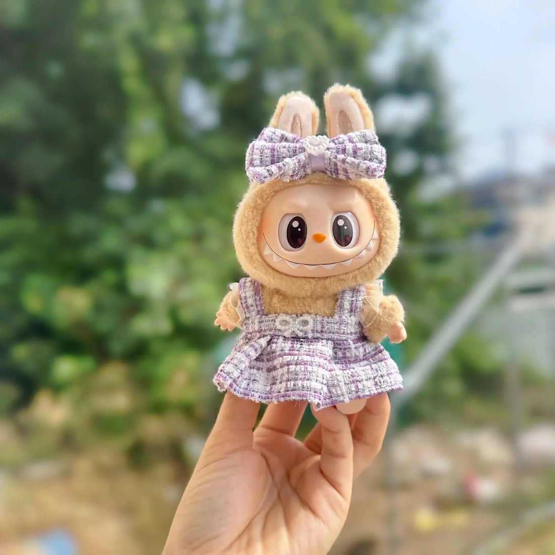 Cute Labubu Doll Outfit Accessories Classic Dress Set for 17CM V2 Mini Dolls Clothing Girl Kid Gift Labubu clothes luxury