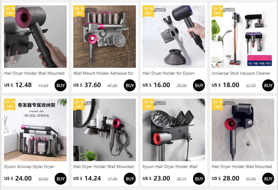 Wall Mount Holder for Dyson Airwrap Stylish Storage Rack Airwrap Styler Complete Set Bathroom Organizer Accessories