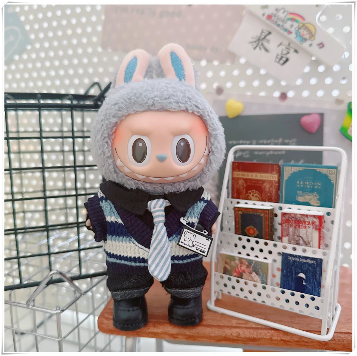 For 17cm Labubus Mini Doll Clothes Outfit Hat Clothes Shoes Glasses Labubu II Doll Accessories Cultivate Sitting Party Game Toys