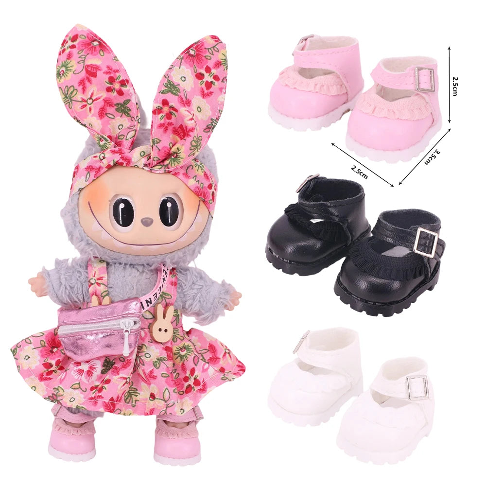 Doll Shoes 3.8Cm Length Canvas Shoe For 17cm Lalbubu Kpop Dolls Accessories Martin Boots Plush labubu Doll,Holiday Gifts