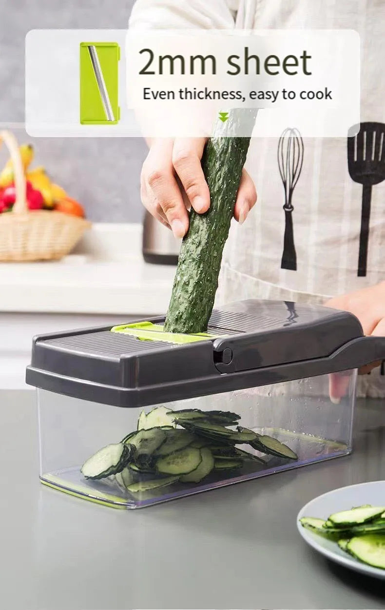 Household multi-function chopper slicing, shredding and dicing fast chopper 14/16-piece set chopper is suitable for the kitchen