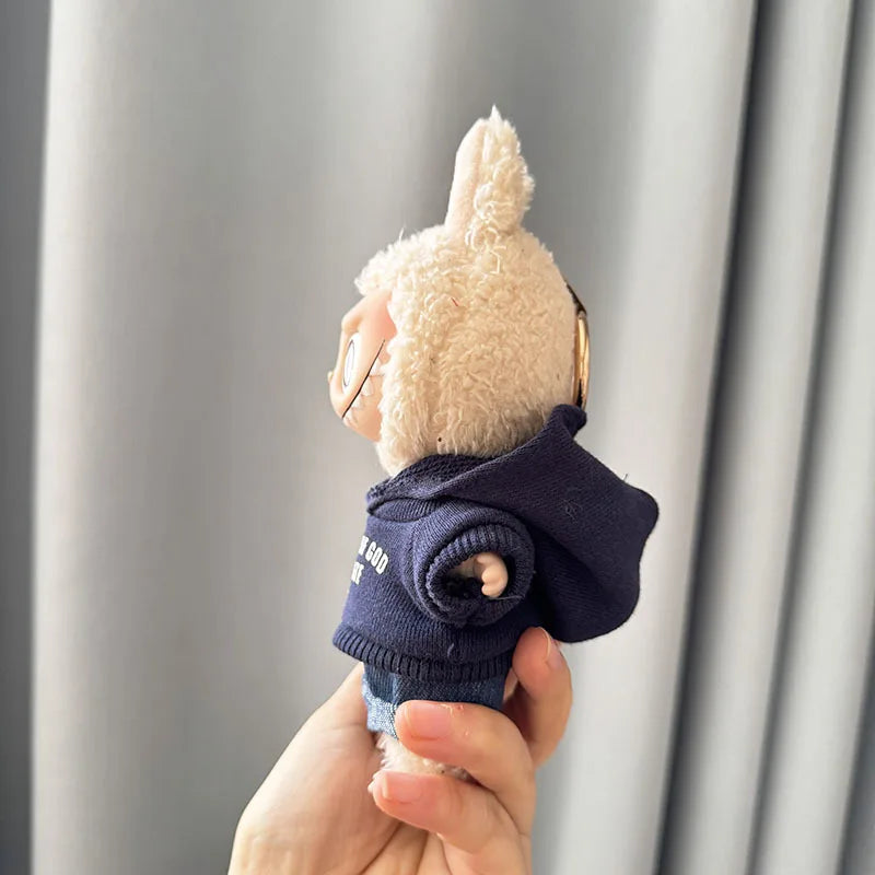 Labubu 17cm Clothes II Idol Dolls Sitting Party The Monster Outfit Accessories Clothing DIY Kids Gift Hoodie And Jeans EM03A