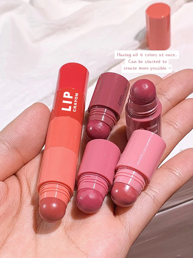 4pc/set Lipstick Korean Girl Group Crayon Lipstick Long Lasting Matte Lip Makeup Tint Easy To Color Sexy Waterproof Lipgross