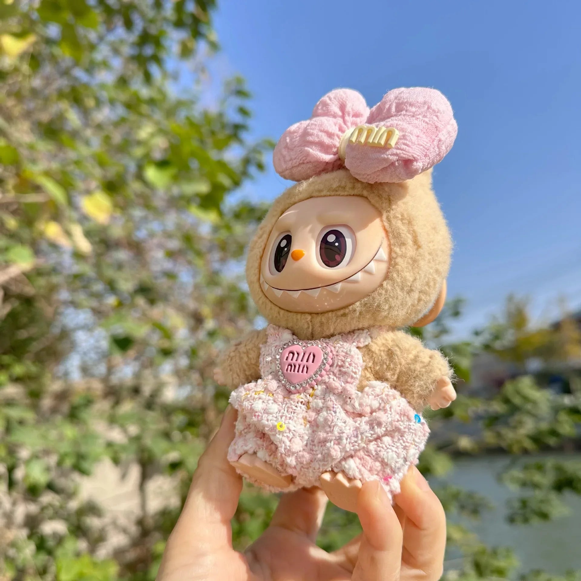 Cute Labubu Doll Outfit Accessories Classic Dress Set for 17CM V2 Mini Dolls Clothing Girl Kid Gift Labubu clothes luxury