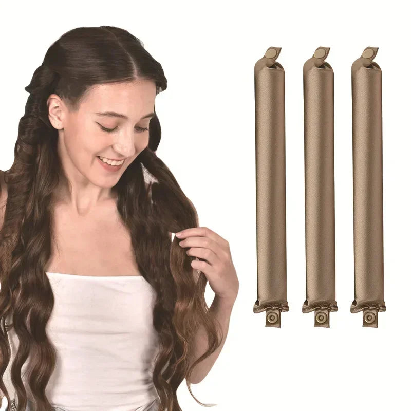 Heatless Hair Curler No Heat Hair Rollers Satin Curling Rod Headband Lazy Curls Soft Curlers Sleeping Flexi Rods Styling Tools