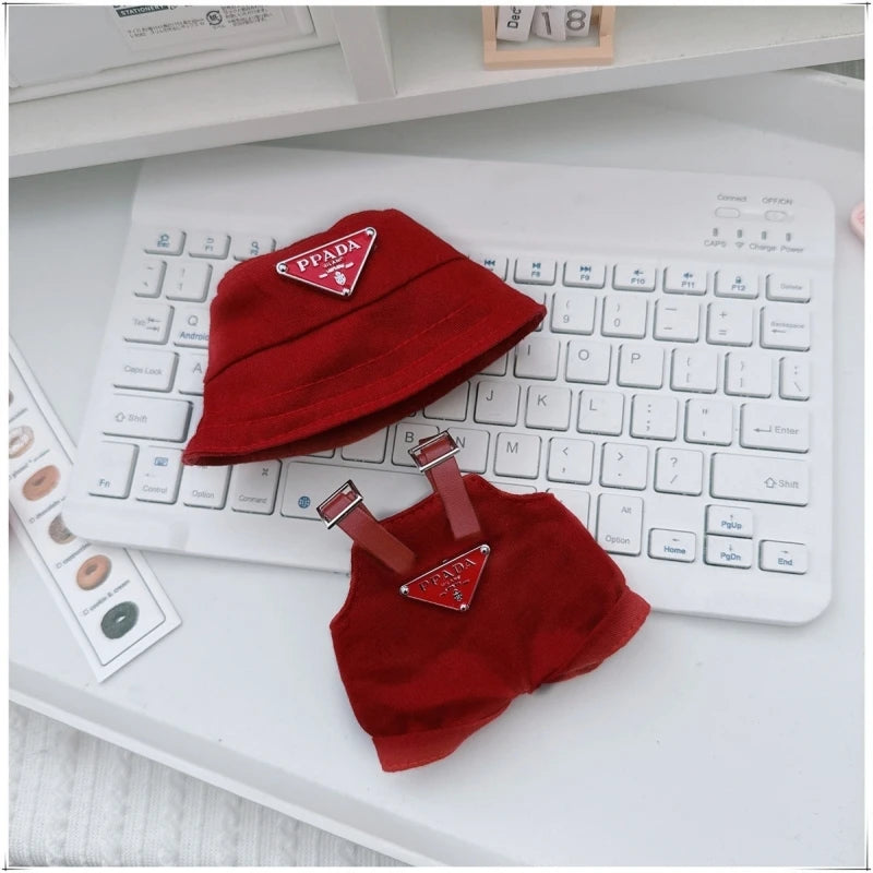 17cmLabubu Doll Clothes Sit Party Overalls Mini Hat V1 V2 Doll Clothing Accessories DIY Children's Toys Birthday Gift