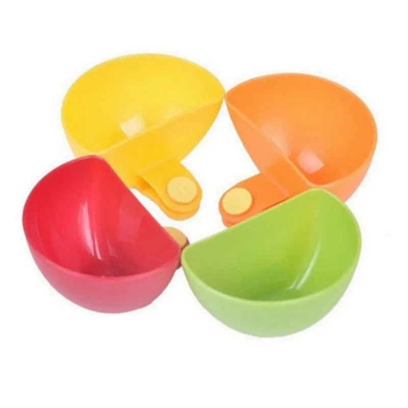 4pcs Plastic Dip Clip Bowl Set, Colorful, Durable PP, Ideal for Chips, Sauces & Veggies, Perfect for Outdoor Leisure