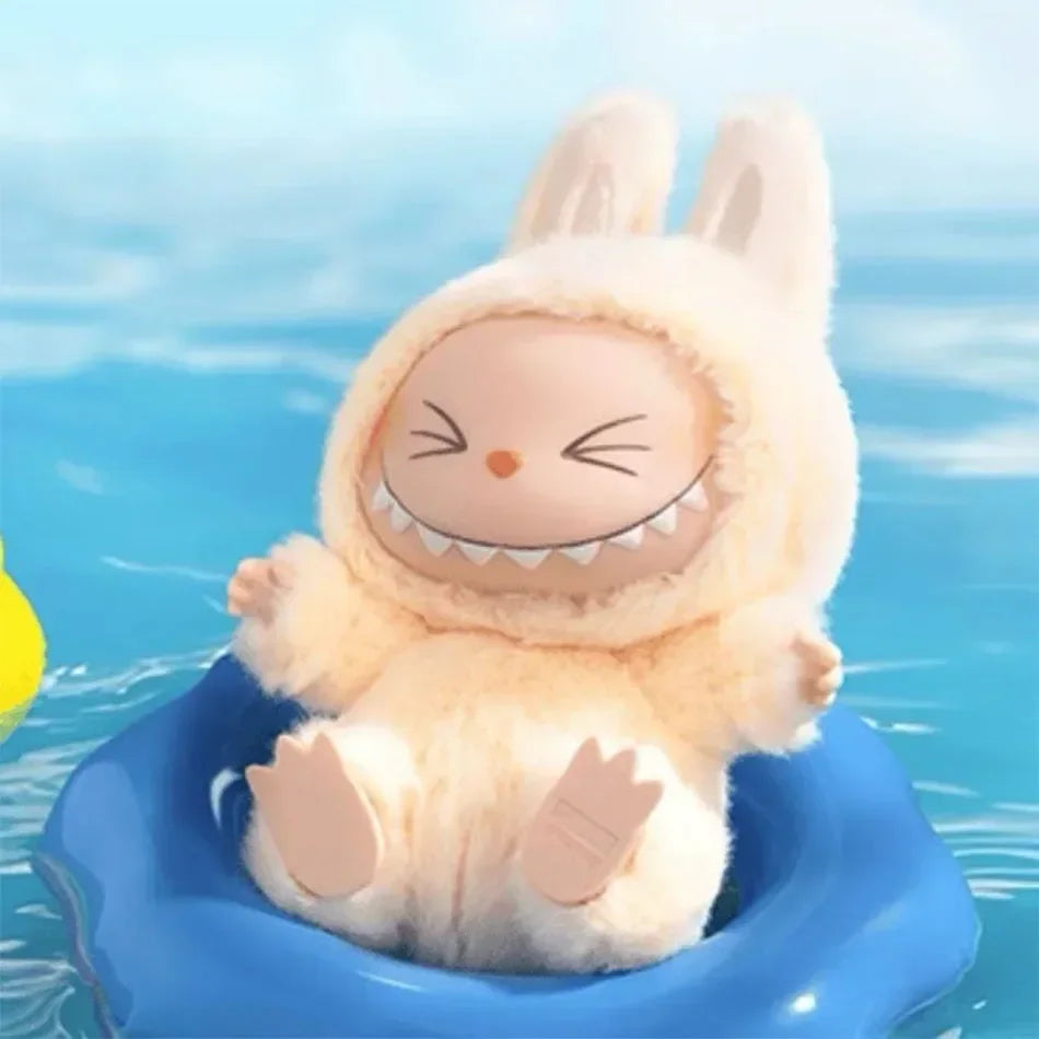 Anime Figure Kawaii Labubu Blind Box Have A Seat Series PVC Pendant Doll Model Toy Purple Monster Keychain Kids Birthday Gifts