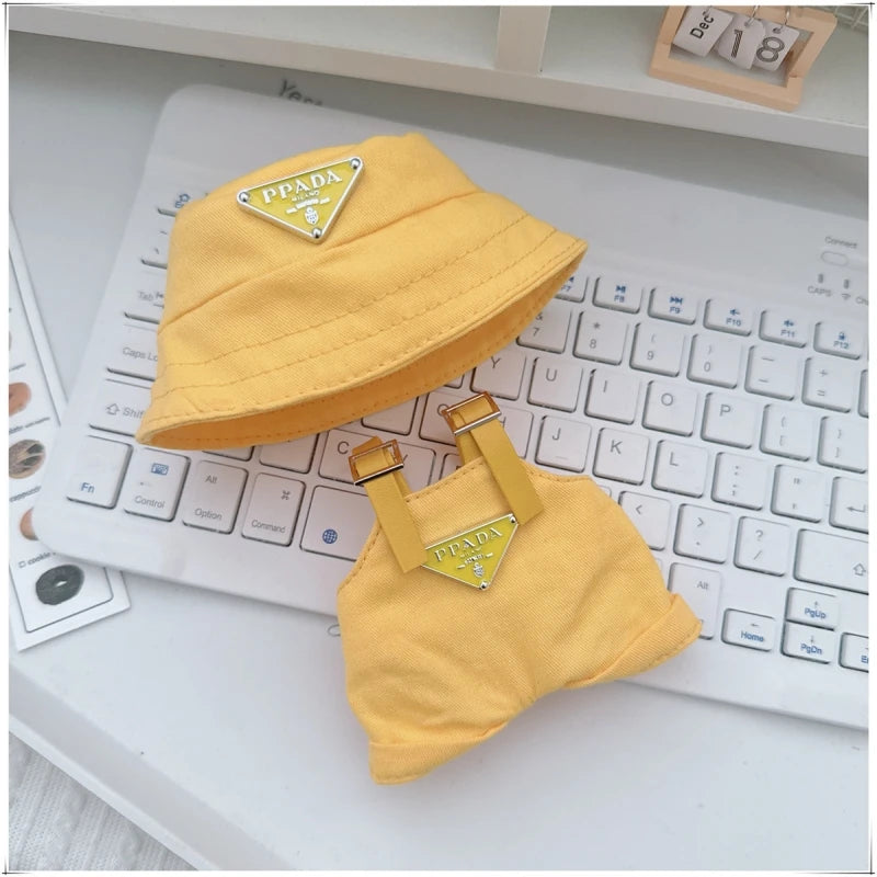17cmLabubu Doll Clothes Sit Party Overalls Mini Hat V1 V2 Doll Clothing Accessories DIY Children's Toys Birthday Gift