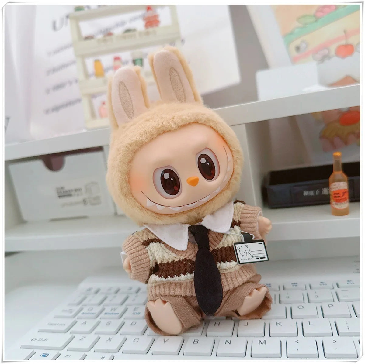 For 17cm Labubus Mini Doll Clothes Outfit Hat Clothes Shoes Glasses Labubu II Doll Accessories Cultivate Sitting Party Game Toys