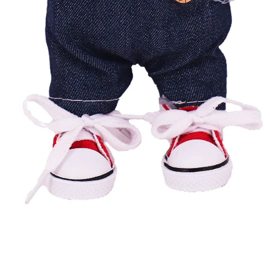 Doll Shoes 3.8Cm Length Canvas Shoe For 17cm Lalbubu Kpop Dolls Accessories Martin Boots Plush labubu Doll,Holiday Gifts