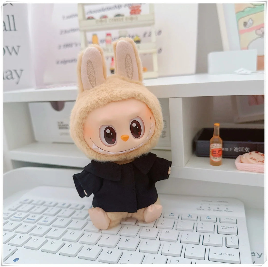 For 17cm Labubus Mini Doll Clothes Outfit Hat Clothes Shoes Glasses Labubu II Doll Accessories Cultivate Sitting Party Game Toys
