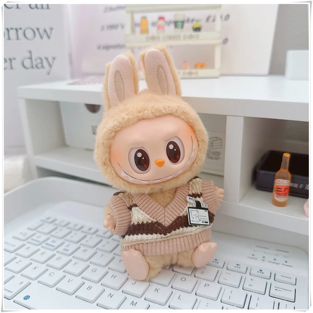 For 17cm Labubus Mini Doll Clothes Outfit Hat Clothes Shoes Glasses Labubu II Doll Accessories Cultivate Sitting Party Game Toys