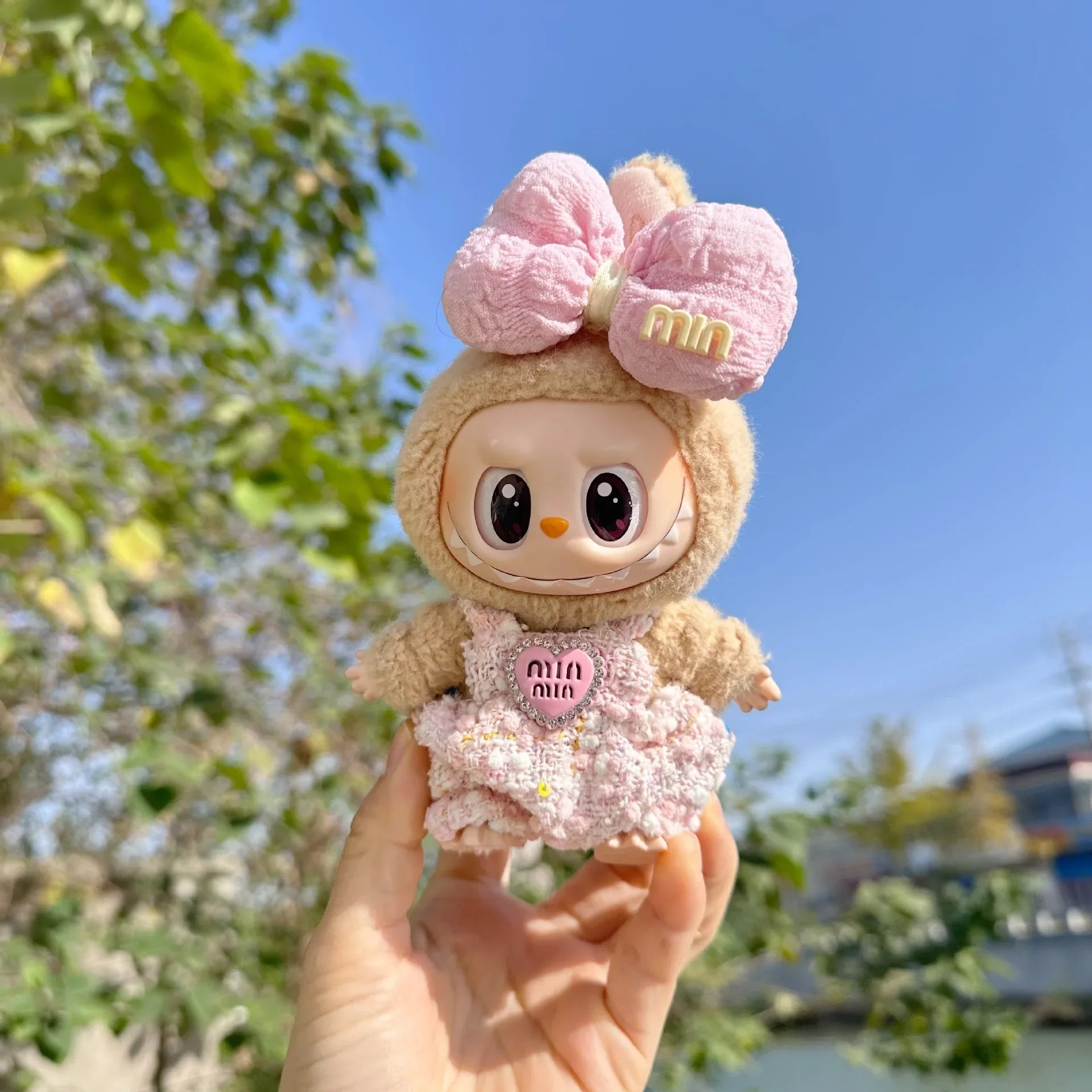 Cute Labubu Doll Outfit Accessories Classic Dress Set for 17CM V2 Mini Dolls Clothing Girl Kid Gift Labubu clothes luxury