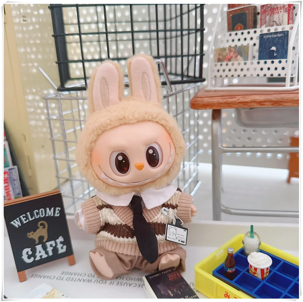 For 17cm Labubus Mini Doll Clothes Outfit Hat Clothes Shoes Glasses Labubu II Doll Accessories Cultivate Sitting Party Game Toys