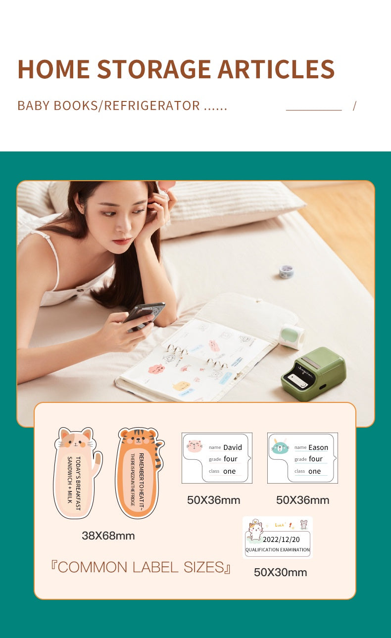 NIIMBOT B21 Label Printer Portable Wir-eless Bluetooth Thermal Label Maker Sticker Printer Color Clear label paper with printer