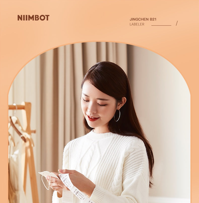 NIIMBOT B21 Label Printer Portable Wir-eless Bluetooth Thermal Label Maker Sticker Printer Color Clear label paper with printer