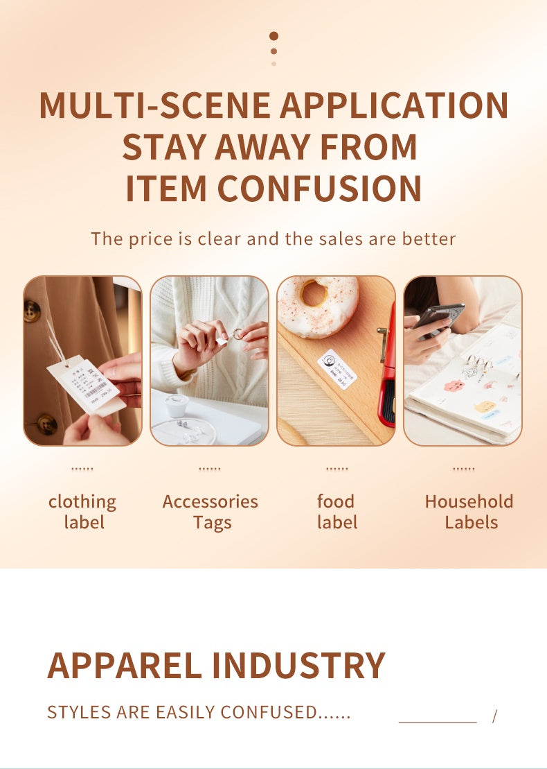 NIIMBOT B21 Label Printer Portable Wir-eless Bluetooth Thermal Label Maker Sticker Printer Color Clear label paper with printer