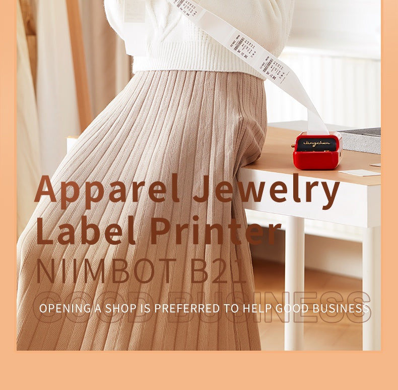 NIIMBOT B21 Label Printer Portable Wir-eless Bluetooth Thermal Label Maker Sticker Printer Color Clear label paper with printer